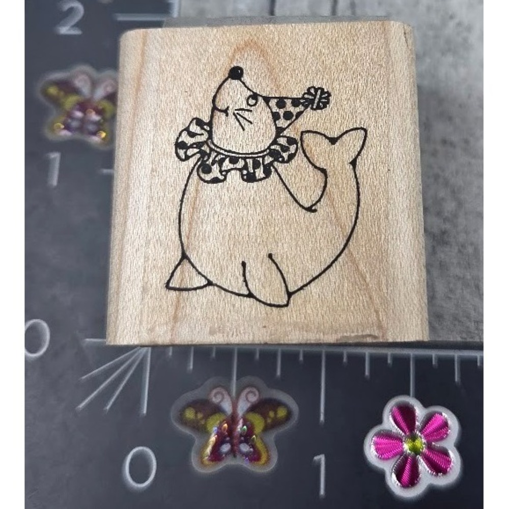 Stampin' Up! Circus Seal Party Clown Hat Rubber Stamp Wood #G93